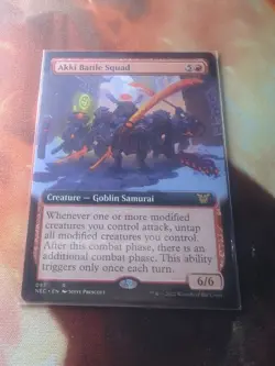 MTG EXTENDED ART Akki Battle Squad 57 Commander: Kamigawa: Neon - Image 1