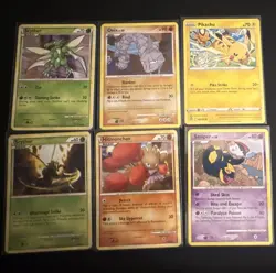 Pokemon TCG Platinum Reverse Holo 6-Card Lot Scyther Pikachu Hitmonchan 2009 - Image 1