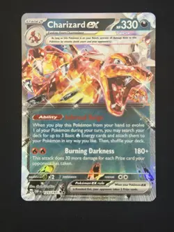 Charizard ex 125/197 Pokemon Card Double Rare Holo Obsidian Flames NM - Image 1