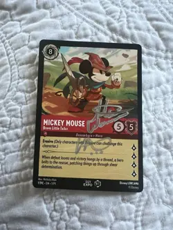 Disney Lorcana D23 Expo 2022 Promo Mickey Mouse Brave Little Tailor Signed - Image 2