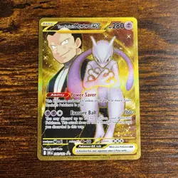 Team Rocket’s Mewtwo ex 240/182 Gold Hyper Rare NM/M Pack Fresh Pokemon Card - Image 1
