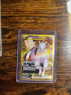 Team Rocket’s Mewtwo ex 240/182 Gold Hyper Rare NM/M Pack Fresh Pokemon Card - Image 3