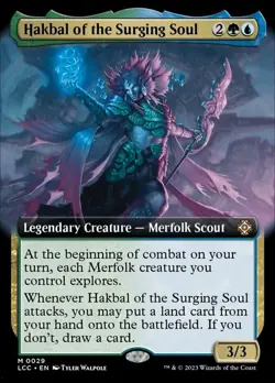 Near Mint, English - 1 x MTG Hakbal of the Surging Soul - Extended Art Commander - Image 1