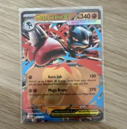 Pokemon TCG ME01 Mega Evolution Mega Lucario EX 077/132 Double Rare Holo 340HP - Image 1