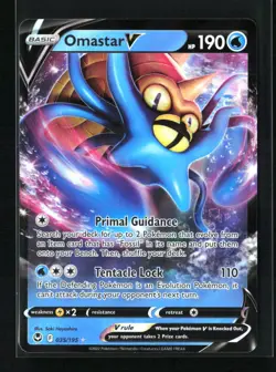 Omastar V Holo Ultra Rare SWSH12: Silver Tempest 035/195 NM - Image 1