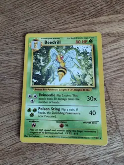 Pokemon TCG Beedrill Base Set, 17/102, Regular Rare Card - Image 1