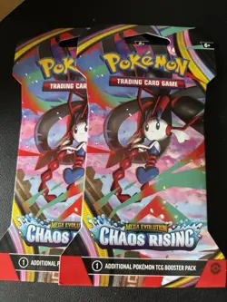 2 Pokemon TCG - Chaos Rising Sleeved Booster Packs Mega Evolution Sealed ENG - Image 1