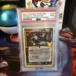 2021 POKEMON SWSH BLACK STAR PROMO #144 GRENINJA-GOLD STAR CELEBRATIONS - Image 1
