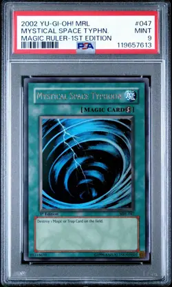 Yugioh 5 Card PSA 9 lot Vintage Harpie Typhoon Axe Jar of Greed Autumn - Image 1