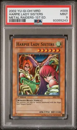 Yugioh 5 Card PSA 9 lot Vintage Harpie Typhoon Axe Jar of Greed Autumn - Image 2