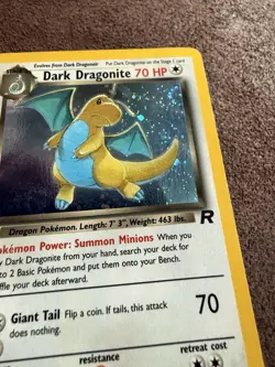 Pokemon TCG Team Rocket 1st Edition Dark Dragonite 5/82 Holo Rare Vintage Card - Image 4