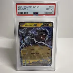 2025 POKEMON BLACK BOLT #034 ZEKROM EX PSA 10 GEM MINT ENGLISH - Image 1