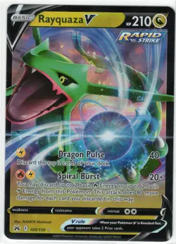 Rayquaza V 100/159 Holo V Rare Crown Zenith Pokemon TCG Near Mint - Image 1