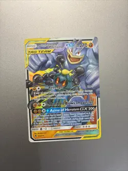 Pokemon TCG Marshadow & Machamp GX Holo Card 82/214 Sm-Unbroken Bonds - Image 1