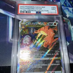 Pokemon Cards PSA 9 Mint Charizard Vstar UPC Full Art Black Star Promo Swsh #262 - Image 3