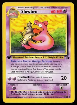 Slowbro 43/62 1st Edition Uncommon Fossil Pokemon Card - Image 1