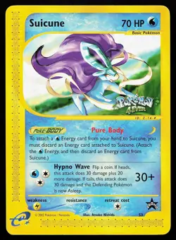 Suicune 53 Pokemon 4Ever Movie WOTC Black Star Promo Pokemon Card - Image 1