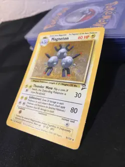 Pokemon TCG Magneton Base Set 2 9/130 Holo Unlimited Holo Rare Full Swirl - Image 2