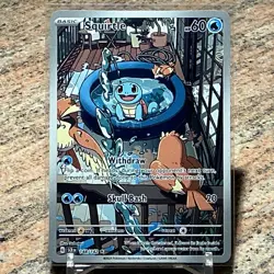 Pokemon Squirtle 148/142 Stellar Crown Illustration Rare Holo - Image 1