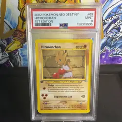 PSA 9 Hitmonchan 69/105 Neo Destiny 1st Edition Common Pokemon Card - Image 1