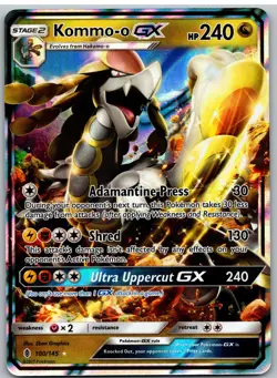 Kommo-o GX 100/145 Holo Ultra Rare Guardians Rising Pokemon - Image 1