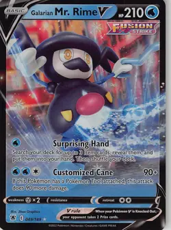 Galarian Mr. Rime V 049/189 Holo V Rare Astral Radiance Pokemon Near Mint - Image 1