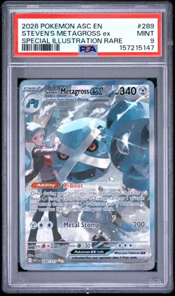 PSA 9 STEVEN'S METAGROSS EX 289/217 SIR ASCENDED HEROES POKEMON 😍 - Image 1