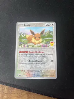 Pokemon Day 2025 Stamped Eevee 74/131 - Prismatic Evolutions RH Promo NM - Image 1