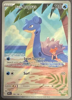Pokemon TCG Misty's Lapras Destined Rivals 194/182 Illustration Rare NM - Image 1