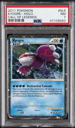 2011 POKEMON CALL OF LEGENDS #SL6 KYOGRE-HOLO PSA 7 - Image 1