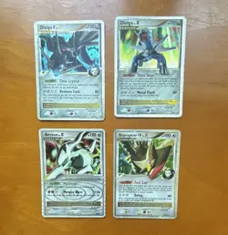 Pokemon TCG Holo LV.X Lot (4) Dialga, Arceus, Staraptor FB SP English Damaged - Image 1