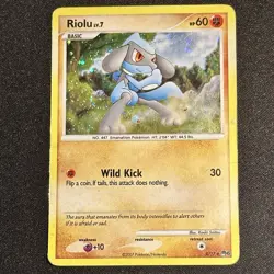 POKEMON RIOLU LV.7 8/17 PROMO POP SERIES 6 COSMOS HOLOFOIL WITH SWIRL - Image 1
