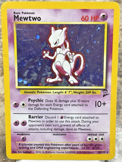MEWTWO HOLO 10/130 BASE SET POKEMON - Image 1