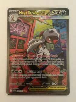 Mega Scrafty ex 285/217 Special Illustration Rare SIR Holo Pokemon English - Image 1