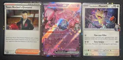 Team Rockets Mewtwo EX Black Star Promo SVP205 + Meowth + Giovanni Cosmos Holos - Image 1