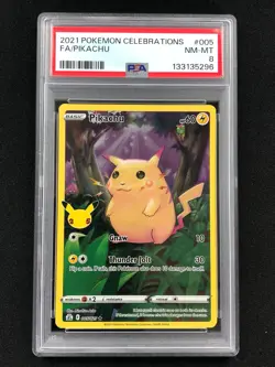 Pokemon 2021 Pikachu 25th Celebrations 005/025 PSA 8 - Image 1