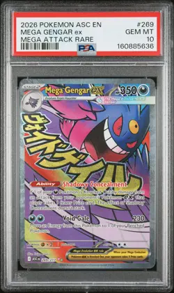 2026 POKEMON ASC EN-ASCENDED HEROES MEGA ATTACK RARE #269 MEGA GENGAR EX PSA 10 - Image 1