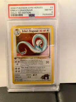 2000 POKEMON GYM HEROES HOLO-1ST EDITION #4 ERIKA'S DRAGONAIR PSA 8 - Image 1