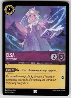 Elsa - Snow Queen Uncommon The First Chapter 41/204 Disney Lorcana NM - Image 1