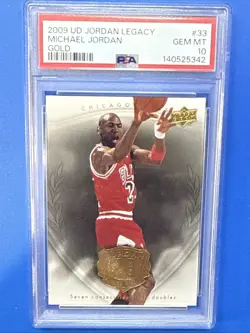 2009 Upper Deck Jordan Legacy Gold Michael Jordan #33 PSA 10 GEM MINT Bulls SP - Image 1