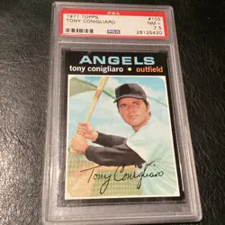 1971 TOPPS #106 Tony Conigliaro PSA 7.5 NM Boston Red Sox LA Angels LOW POP Card - Image 1