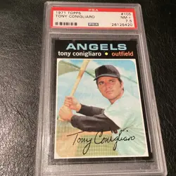 1971 TOPPS #106 Tony Conigliaro PSA 7.5 NM Boston Red Sox LA Angels LOW POP Card - Image 3