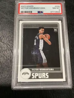 2023-24 Panini Nba Hoops #298 Victor Wembanyama PSA 8 NM-MT SPURS ROY FRANCE RC - Image 3
