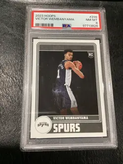 2023-24 Panini Nba Hoops #298 Victor Wembanyama PSA 8 NM-MT SPURS ROY FRANCE RC - Image 4