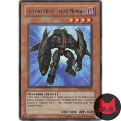 Yugioh Destiny HERO - Fear Monger DP05-EN009 Rare HP - Image 1
