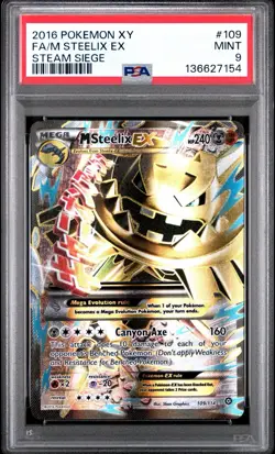 Pokemon M Steelix EX Full Art Ultra Rare Holo 109/114 XY Steam Siege PSA 9 - Image 1