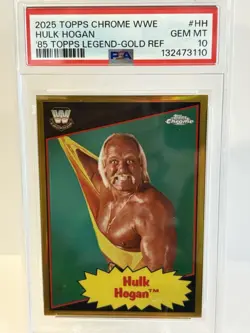 2025 Topps Chrome WWE #HH Hulk Hogan 1985 Legends GOLD /50 PSA 10 Gem Pop 3 - Image 1