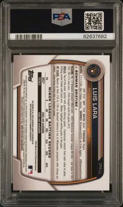 2023 1st Bowman Chrome Luis Lara Auto #CPA-LL PSA 10 Brewers - Image 2