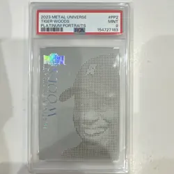2023 Metal Universe Tiger Woods Platinum Portraits PP2 PSA 9 - Image 1
