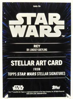 2025 Topps Star Wars Smugglers Outpost Rey Stellar Art Card Insert SAS-79 - Image 2